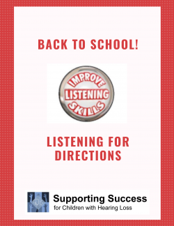 Back to School! Listening for Directions